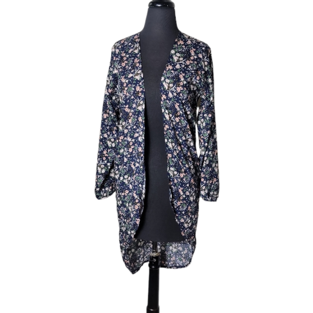 Charlotte Daniel floral kimono with sleeve women's S/M open front high low